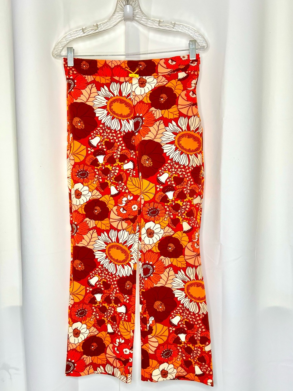 ZARA 70s RETRO FLORAL  FLARED PANTS